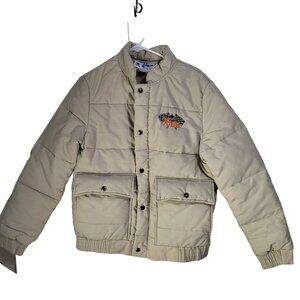 VTG Wynn's Xtend Racing Puffer Winter Jacket Beige Wiman Union USA Small